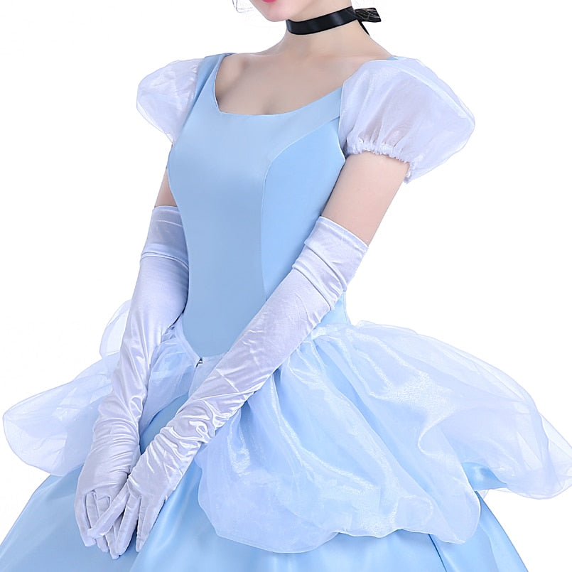 Custom Made Cinderella Princess Costume Cosplay Dress For Adult Women Ladies Hallowmas Party