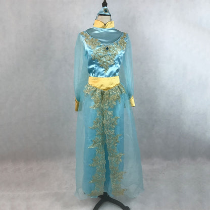 Custom Made Aladdin Prince Princess Jasmine Lovers Cosplay Costume For Adult Man Women Halloween Party Costume