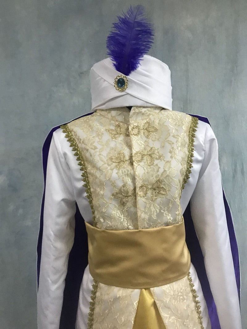 Custom Made Aladdin Prince Princess Jasmine Lovers Cosplay Costume For Adult Man Women Halloween Party Costume