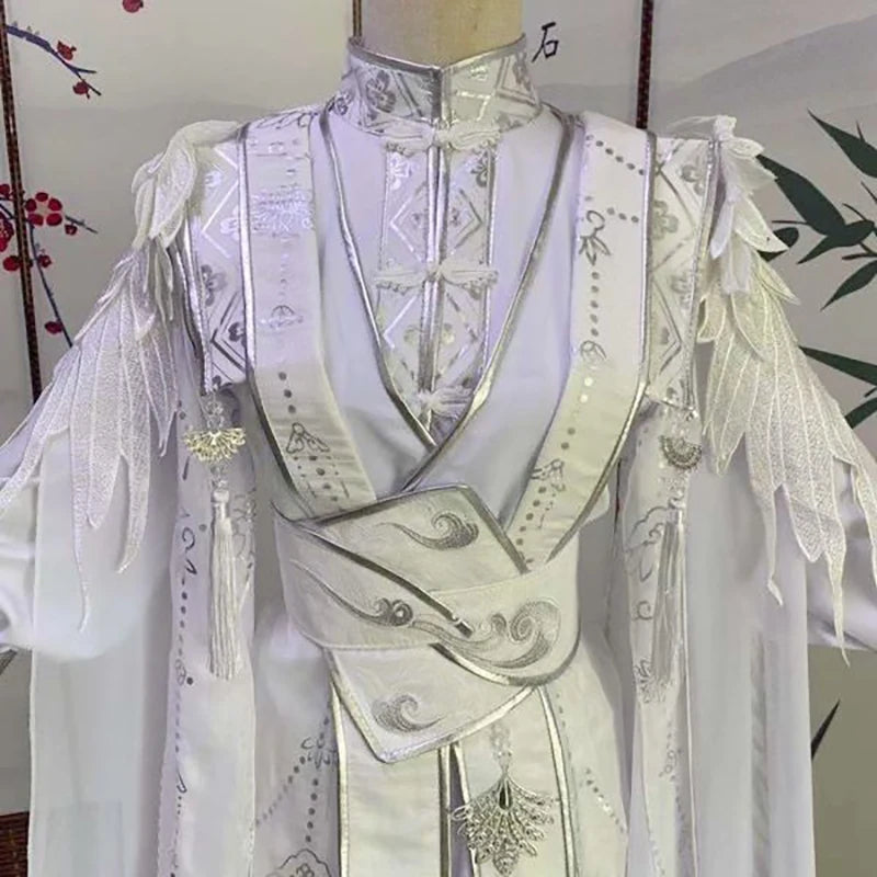 Custom Oversize Women&Men Cat Master Male Carnival Cosplay Costume White Outfit Chinese Hanfu Dress For Women Large Size