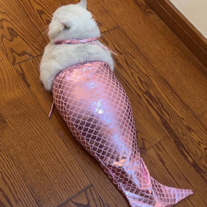 Cute Mermaid Pet Skirt Creative Halloween Pet Dressing Flash Cat Dress Coat Dog Cat Pet Clothes for Small Dog Ropa Mascota