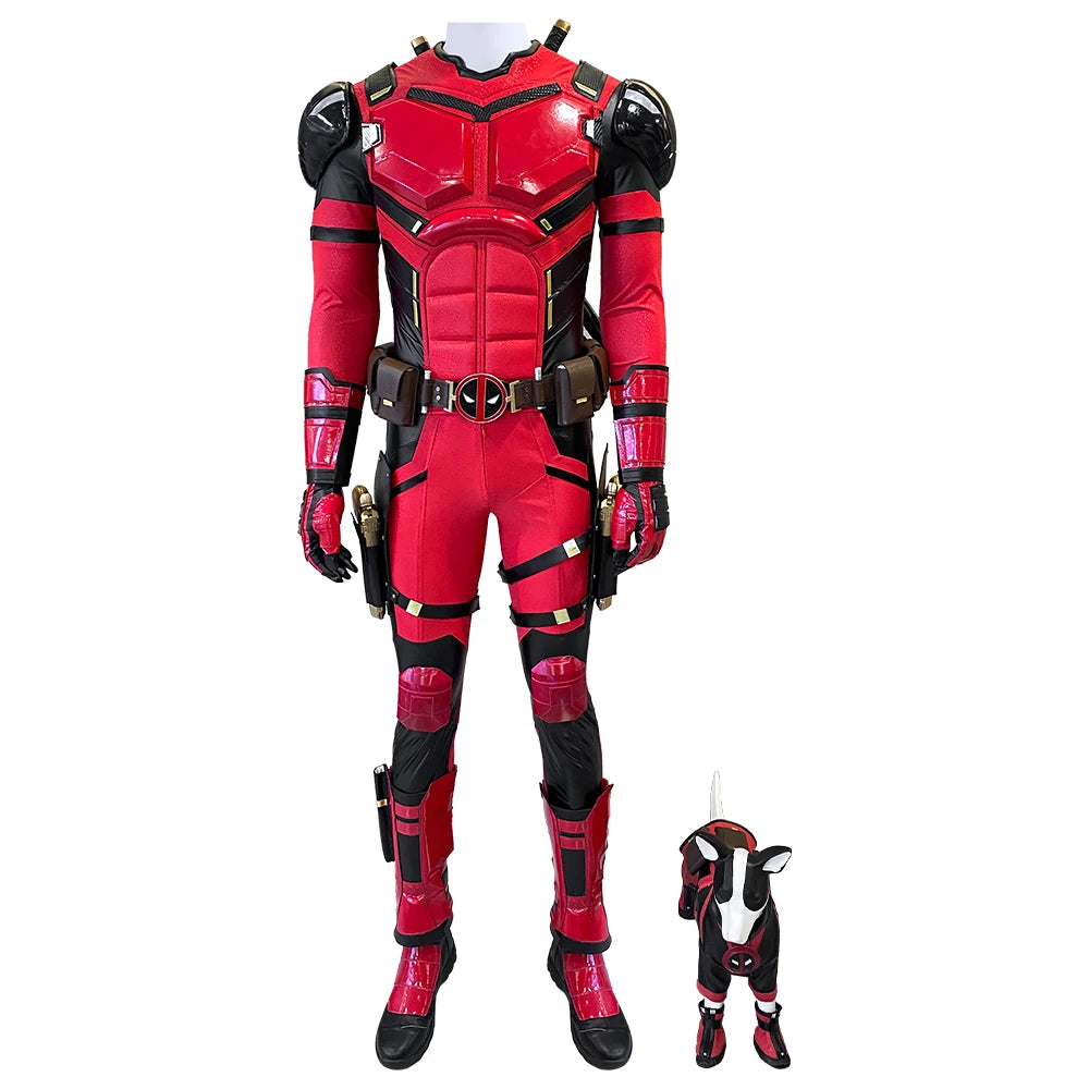 DP3 Wade Wilson Red Soldier Cosplay Costume Pool Boy Battle Suit Bodysuit with Accessories Halloween  Carnival Outfit Hand Made