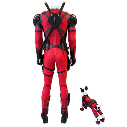 DP3 Wade Wilson Red Soldier Cosplay Costume Pool Boy Battle Suit Bodysuit with Accessories Halloween  Carnival Outfit Hand Made