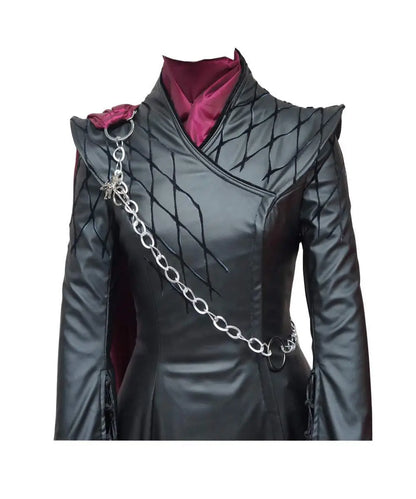 Daenerys Cosplay Costume Black Jacket Long Cape Movie Cosplay Full Set Lady Suit Outfits for Women Queen Cosplay Halloween Suit