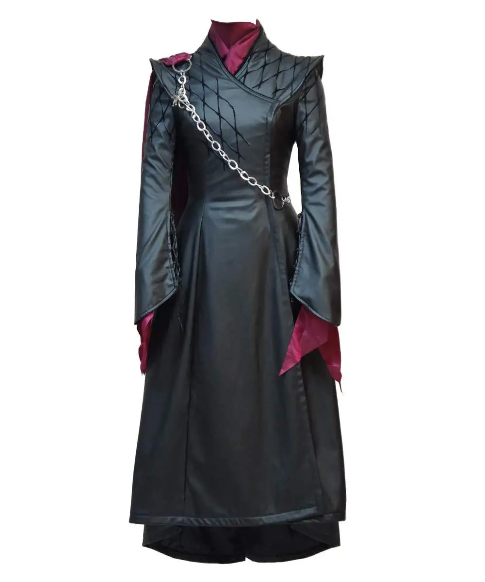 Daenerys Cosplay Costume Black Jacket Long Cape Movie Cosplay Full Set Lady Suit Outfits for Women Queen Cosplay Halloween Suit