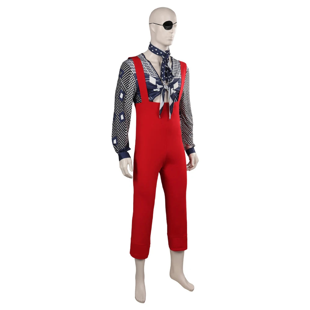 David Legend Bowie Cosplay The Thin White Duke Costume Disguise Adult Men Overalls Shirt Scraf Fantasia Halloween Carnival Suit