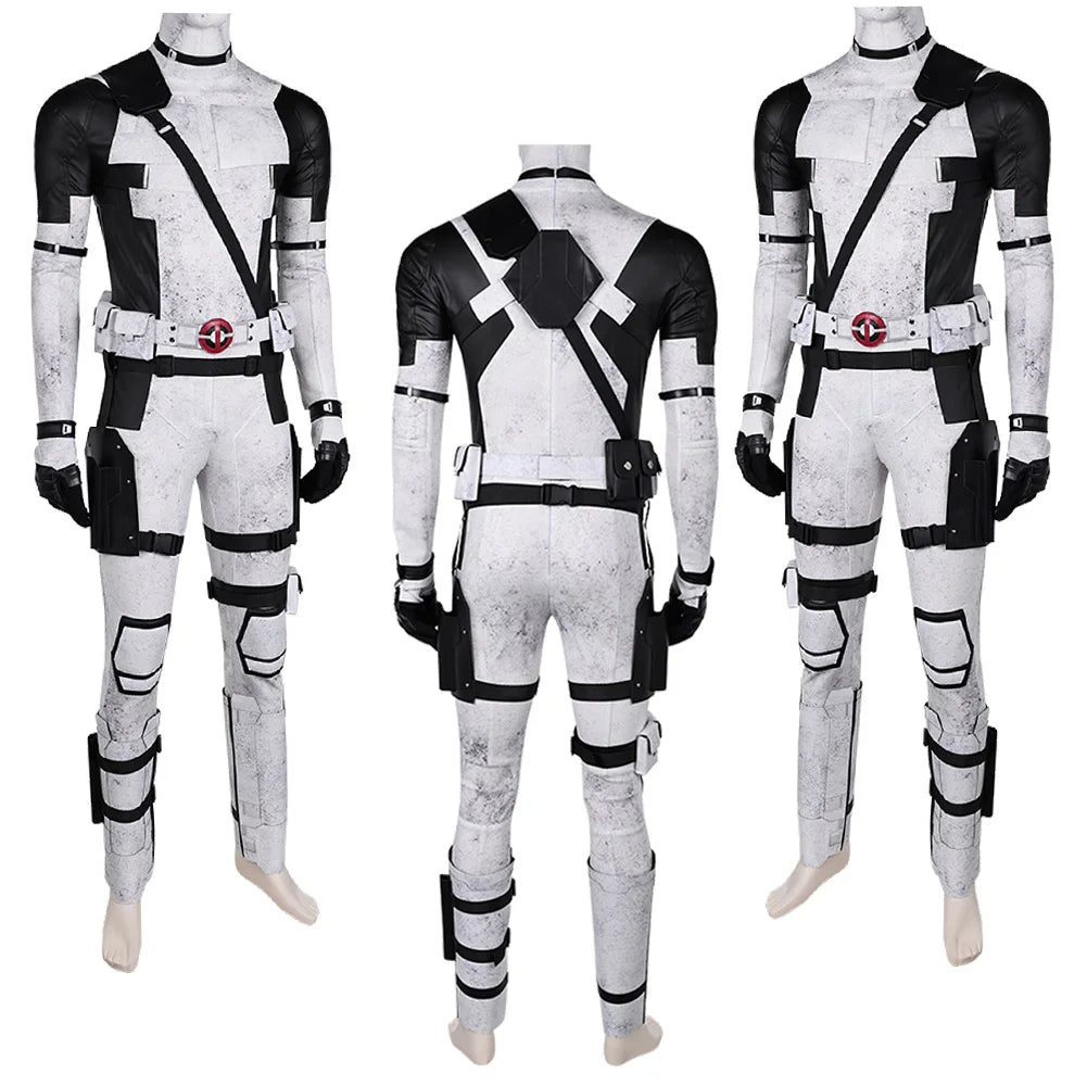 Cospaly Pool White Black Set Wade Costume Movie Dead Cos Pool Jumpsuit Mask Outfits Men Halloween Carnival Party Suit