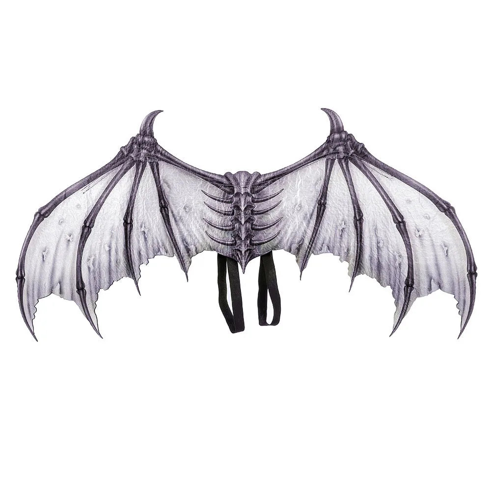 Demon Bone Wings with Straps Foldable Wings Halloween Carnival Cosplay Costume Accessories Birthday Masquerade Party Props