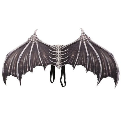 Demon Bone Wings with Straps Foldable Wings Halloween Carnival Cosplay Costume Accessories Birthday Masquerade Party Props