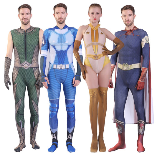 Disfraz De Cosplay Para Niños DC TV & Movie Superhero A-Train,The Deep,Homelander,Starlight,Zentai Halloween Fiesta Cos Costume