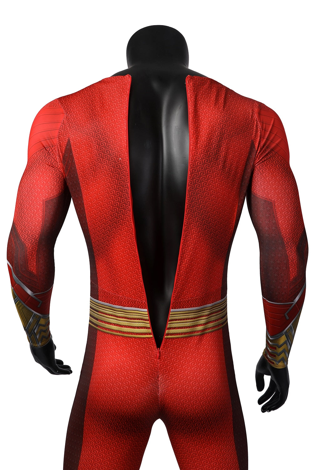 Disguise Billy Zentai Suit Red Man Shazam Cosplay Costume Outfit with Suit and Cloak 3D Printed Halloween Spandex Bodysuit