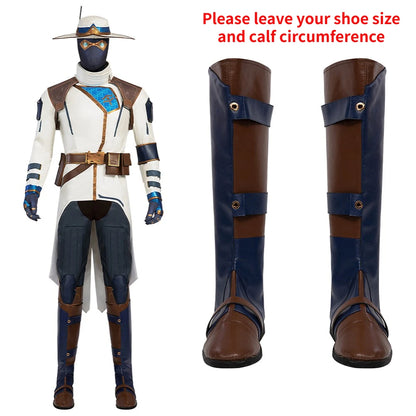 Valorant Cypher Cosplay Costume Hat Coat Pants Accessories Outfit Custom Size