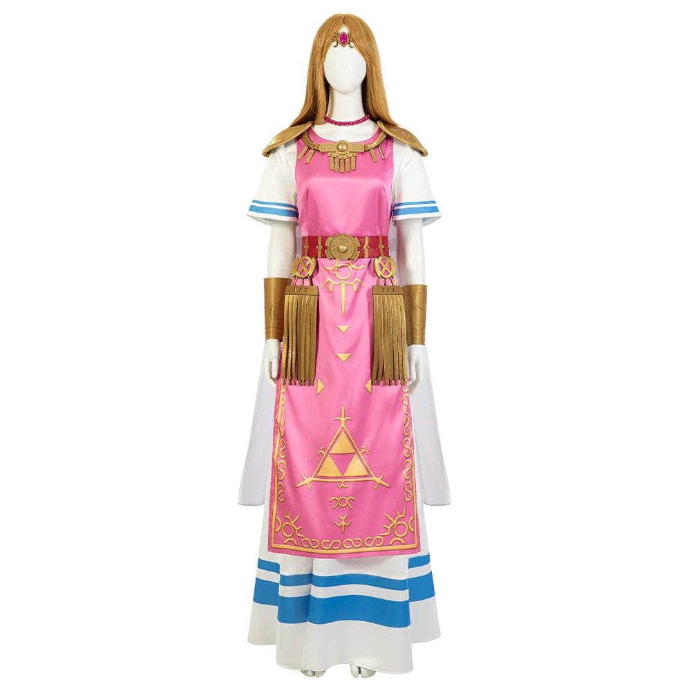 Princess Zelda Cosplay Costume Dress for Women Halloween Outfit