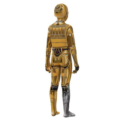 C-3PO Robot Cosplay Star Wars Costume Halloween Cosplay See-Threepio Protocol Droid Mask Jumpsuit Adult Kids Bodysuits