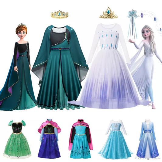 Frozen Costume Princess Dress for Girls White Sequined Mesh Ball Gown Carnival Clothing Kids Cosplay Snow Queen Elsa Anna