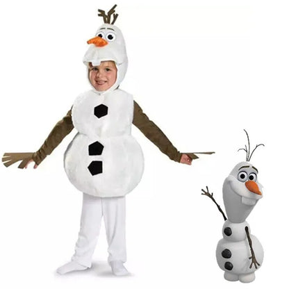 Frozen Olaf Halloween Costume Cosplay for Baby Kids Gifts Cartoon Snowman Fancy Dress Comfy Deluxe Plush Adorable Child