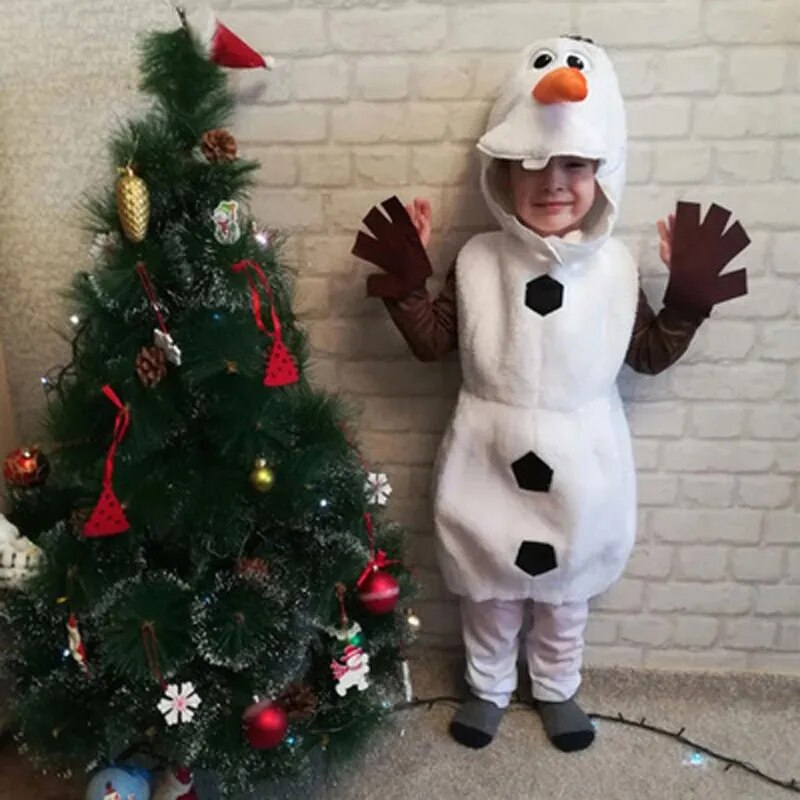 Frozen Olaf Halloween Costume Cosplay for Baby Kids Gifts Cartoon Snowman Fancy Dress Comfy Deluxe Plush Adorable Child