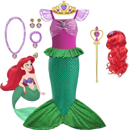 Little Mermaid Ariel Princess Costume Kids Dress For Girls Cosplay Children Carnival Birthday Party Clothes Mermaid Dress