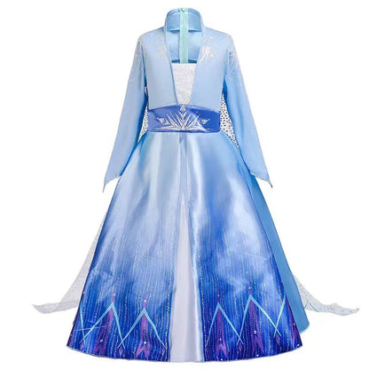 Princess Party Dress for Girls Halloween Frozen Elsa Rapunzel Costume Kids Wednesday Addams Clothing Birthday Gift Gown