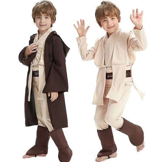 Star Wars Cosplay Costume Kids Jedi Warrior Cosplay Hooded Cloak Clothing Suit Halloween Party Costumes for Child