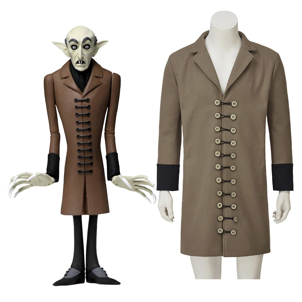 Dracula Nosferatu Count Orlok Cosplay Costume Grey Jacket Vampire Count Orlok Coat Halloween Carnival Horror Vampire Costumes