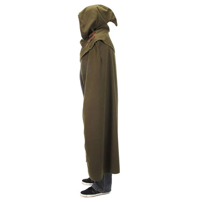 Elven Elf Pixie Cloak Coat Costume Witch Hooded Retro Long Cape Poncho Halloween Party Carnival Cosplay Costume