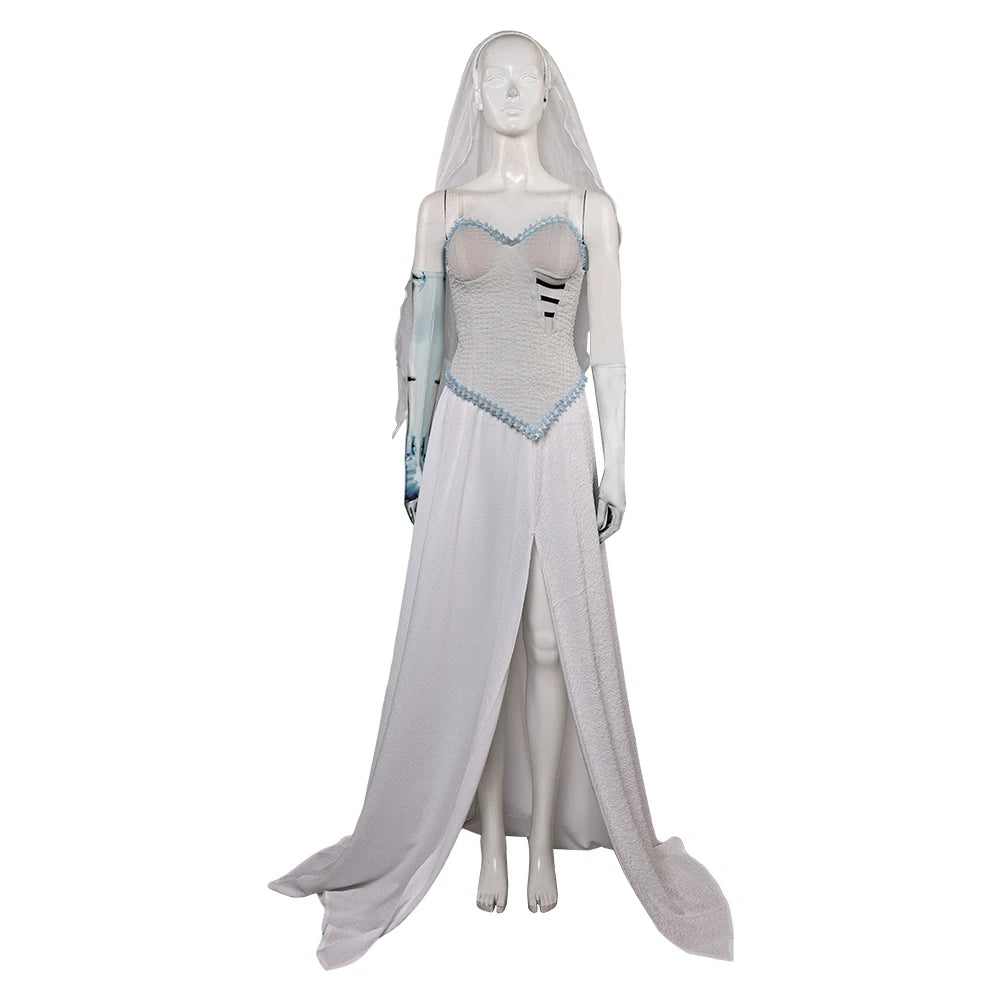 Emily Cosplay Costume Anime Movie Corpse Cosplay Bride Roleplay Skirt Jacket Veil Halloween Carnival Party Fantasia Dress Suit