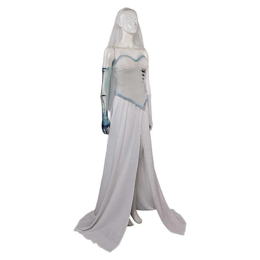 Emily Cosplay Costume Anime Movie Corpse Cosplay Bride Roleplay Skirt Jacket Veil Halloween Carnival Party Fantasia Dress Suit