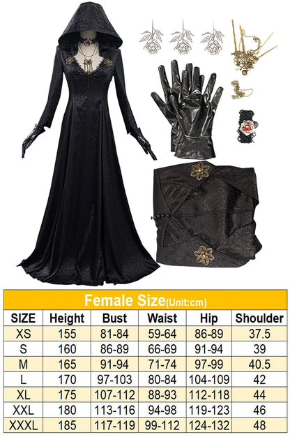 Evil Village Cosplay Costume Vampire Lady Dress Outfits Halloween Carnival Suit