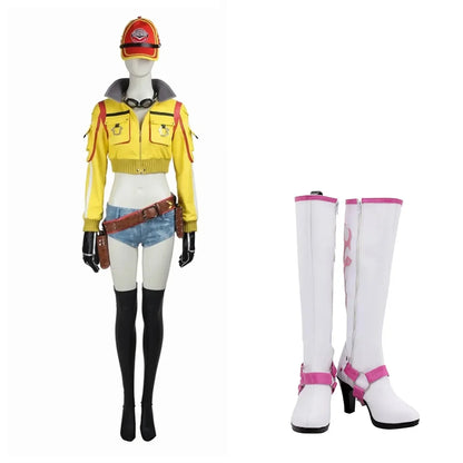 FF15 Cindy Aurum Cosplay Costume Full Set Jacket Hat Shorts Belt Boots FFXV