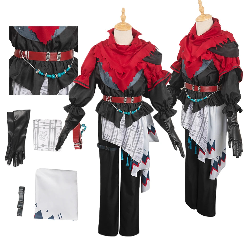 FF16 Joshua Cosplay Red Black SuitGame Final Cosplay Costume Fantasy Adult Men Boys Cosplay Halloween Carnival Clothing