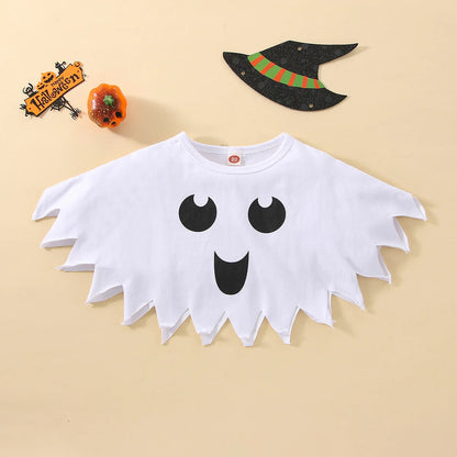 0-24M Infant Baby Girls Boys Cloak Outwear Halloween Plaid/ Ghost/ Skeleton Print Irregular Cape