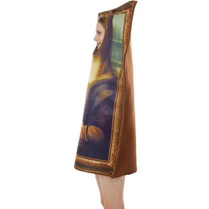 Famous Paintings Costume Mona Lisa The Scream Halloween Adult Men Women Funny Cerative Dress Up Purim Halloween Party Props