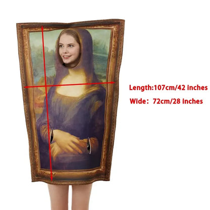 Famous Paintings Costume Mona Lisa The Scream Halloween Adult Men Women Funny Cerative Dress Up Purim Halloween Party Props