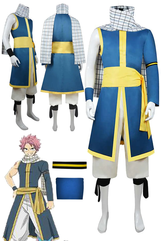 Fantasia 100 Years Natsu Cosplay Suits Anime Fairy Cosplay Tail Disfraz Costume Adult Men Male Halloween Carnival Party Clothes