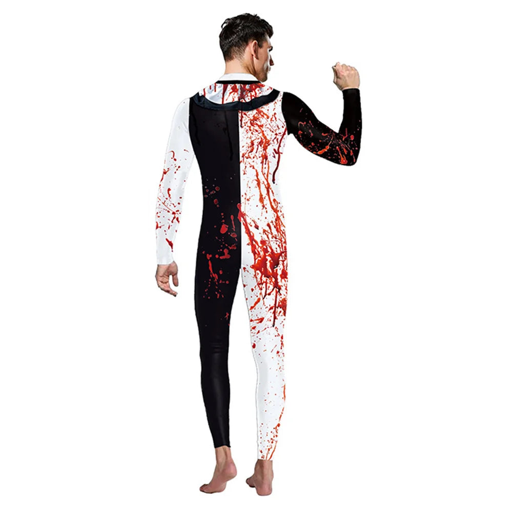 Fantasia Art Clown Cosplay Bloody Bodysuit Mask 2024 Terrifier 3 Disfraz Costume Men Fantasy Halloween Carnival Party Clothes