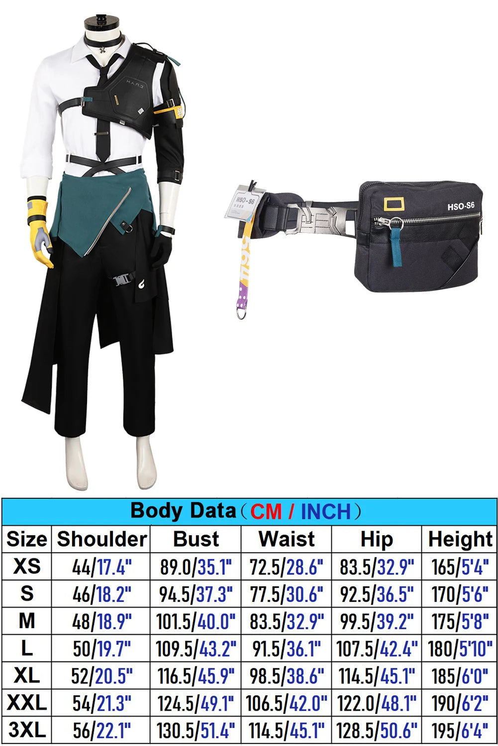 Fantasia Asaba Harumasa Cosplay Fanny Pack Zenless Game Zone Zero Disfraz Costume Men Fantasy Halloween Carnival Party Clothes