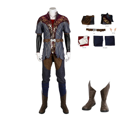 Fantasia Astarion Cosplay Costume Baldur Cos Gate Men Top Pants Full Set Disguise Outfits Man Halloween Carnival Suit