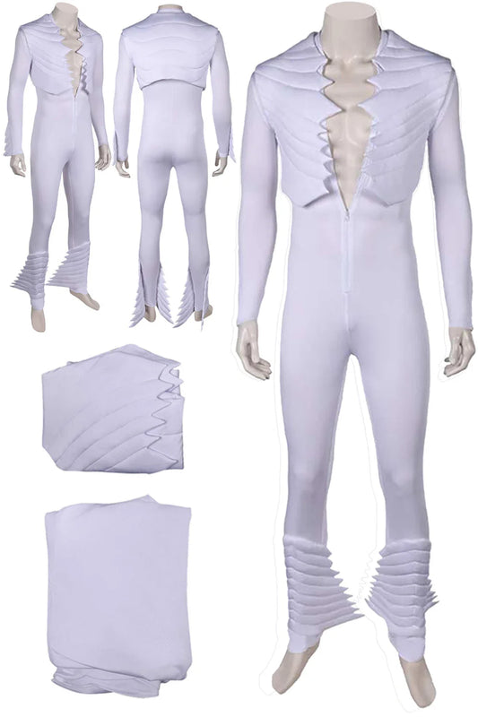 Fantasia Freddie Cosplay White Jumpsuit Rock Band Disfraz Costume Adult Men Roleplay Male Fantasy Halloween Carnival Party Cloth