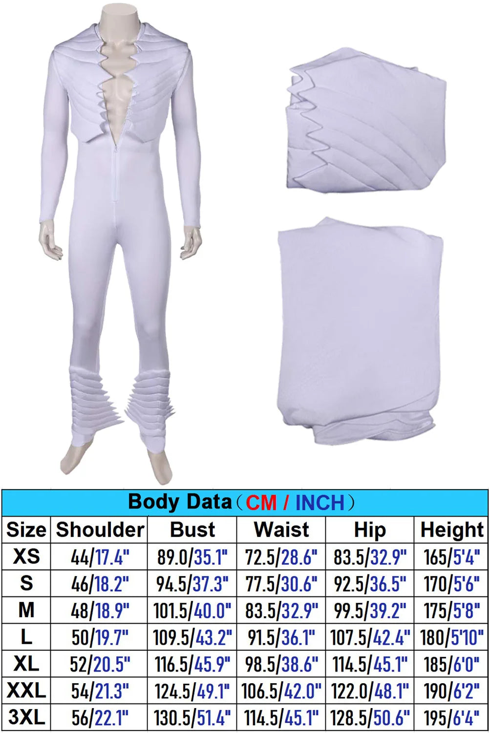 Fantasia Freddie Cosplay White Jumpsuit Rock Band Disfraz Costume Adult Men Roleplay Male Fantasy Halloween Carnival Party Cloth