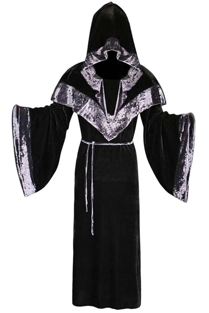 Fantasia Gothic Witch Vampires Cosplay Velvet Black Robe Stage Disfraz Costume Women Fantasy Halloween Carnival Party Clothes