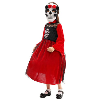 Fantasia Horror Skull Ghost Cosplay Child Boys Girls Clothing Day Of The Dead Scary Disfraz Costume Kid Halloween Party Clothes