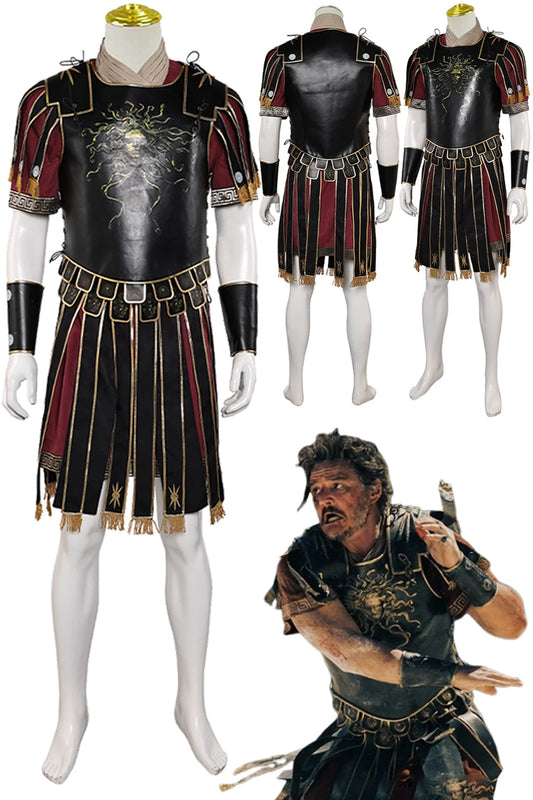 Fantasia Marcus Cosplay Combat Uniform 2024 Movie Gladiator Disfraz Costume Men Male Fantasy Halloween Carnival Party Clothes