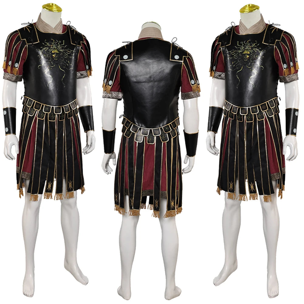 Fantasia Marcus Cosplay Combat Uniform 2024 Movie Gladiator Disfraz Costume Men Male Fantasy Halloween Carnival Party Clothes