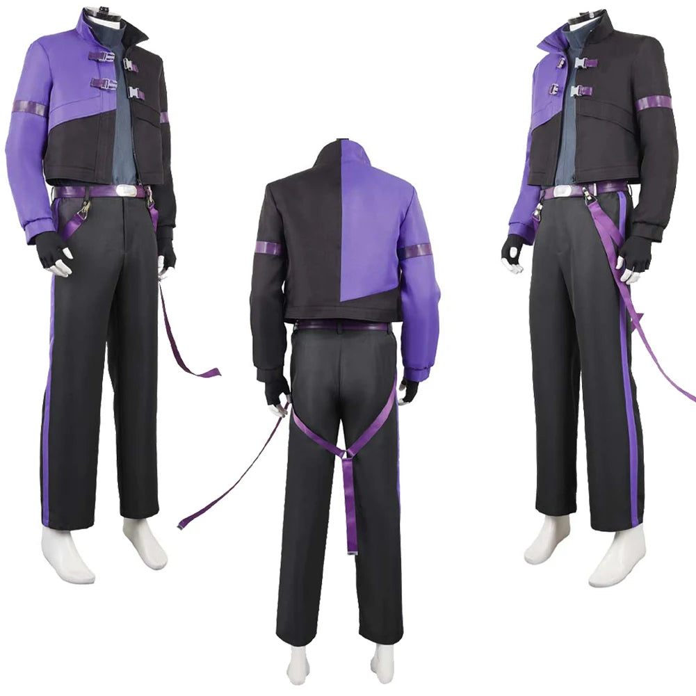 Fantasia Soshiro Hoshina Cosplay Purple Suits Anime Kaiju Cosplay 8 Disfraz Costume Men Fantasy Halloween Carnival Party Clothes