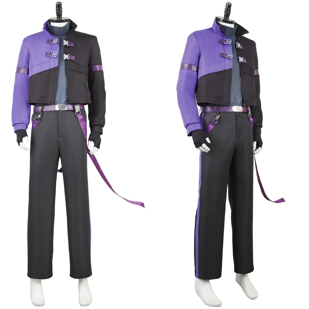 Fantasia Soshiro Hoshina Cosplay Purple Suits Anime Kaiju Cosplay 8 Disfraz Costume Men Fantasy Halloween Carnival Party Clothes