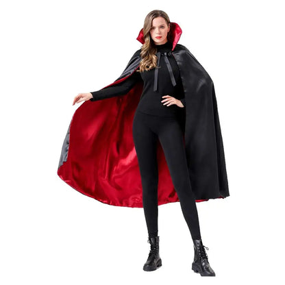 Fantasia Vampires Cloak Witch Devil Cosplay Disfraz Costume Accessories Stand Collar Cape Women Men Halloween Carnival Decor