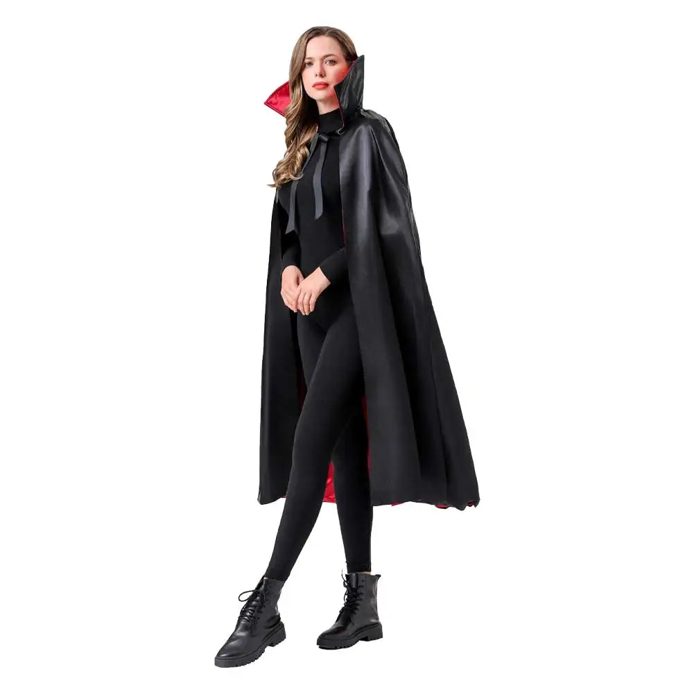 Fantasia Vampires Cloak Witch Devil Cosplay Disfraz Costume Accessories Stand Collar Cape Women Men Halloween Carnival Decor