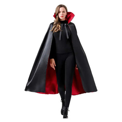 Fantasia Vampires Cloak Witch Devil Cosplay Disfraz Costume Accessories Stand Collar Cape Women Men Halloween Carnival Decor