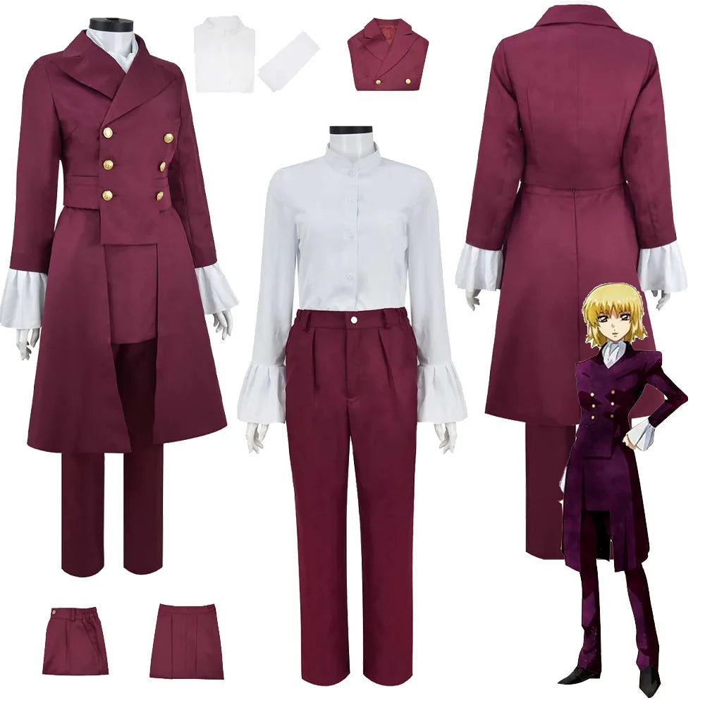 Fantasy Cagalli Yula Athha Cosplay Uniform Red Tailcoat Long Coat Anime Mobile Costume Outfits Halloween Carnival Party Suit